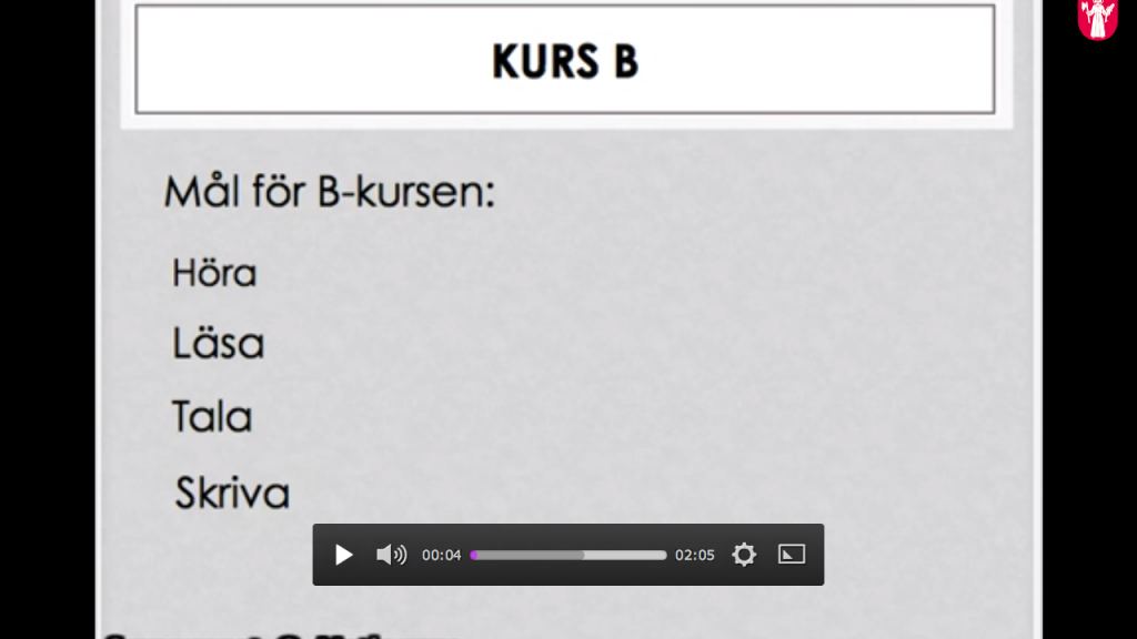 Mål för B-kurs