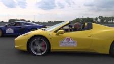 [4k] McLaren 650S vs Ferrari 458 Spider vs Nissan GTR 550 HP + exhaust Gran Turismo Slovakia