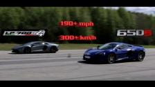 RACE McLaren 650S vs Lamborghini LP700-4 Aventador 190+ mph x 2 race GTBOARD.com May Event