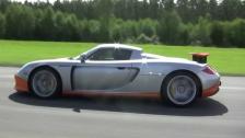 Uncut Porsche Carrera GT vs Ferrari 599 GTB (misshift in the CGT)