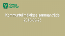 Kommunfullmäktiges sammanträde 2018-09-25