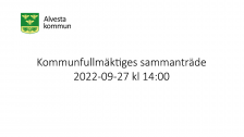Kommunfullmäktiges sammanträde 2022-09-27