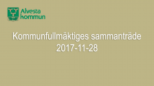 Kommunfullmäktiges sammanträde 2017-11-28