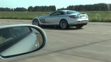 McLaren Mercedes SLR vs Mercedes SL65 AMG vs bird