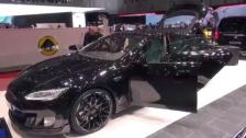 Brabus Tesla Model S P85D with Brabus Fine Leather light blue interior Geneva 2016
