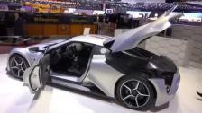 [4k] Zenvo ST1 grey and green interior, exterior and engine at Geneva Salon 2015 in Ultra HD