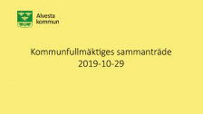 Kommunfullmäktiges sammanträde 2019-10-29