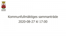 Kommunfullmäktiges sammanträde 2020-08-27