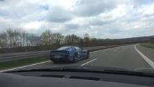 Lovely sound of Ferrari F12 TdF in motion Autobahn during Gumballl 3000 2016 Dublin to Bucharest