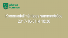 Kommunfullmäktiges sammanträde 2017-10-31