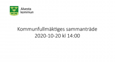Kommunfullmäktiges sammanträde 2020-10-20 kl 14:00