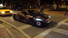 4k McLaren P1 driving at Gumball 3000 in Miami at W Hotel Miami