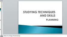 Techniques and skills planning your studies
