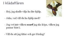 Köpa scarf (bara text, på svenska)