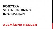 Information Allmänna regler