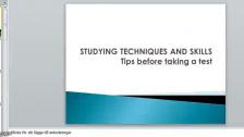 Studying techniques and skills tips before taking a test