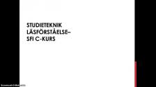 Studieteknik - läsförståelse C-kurs